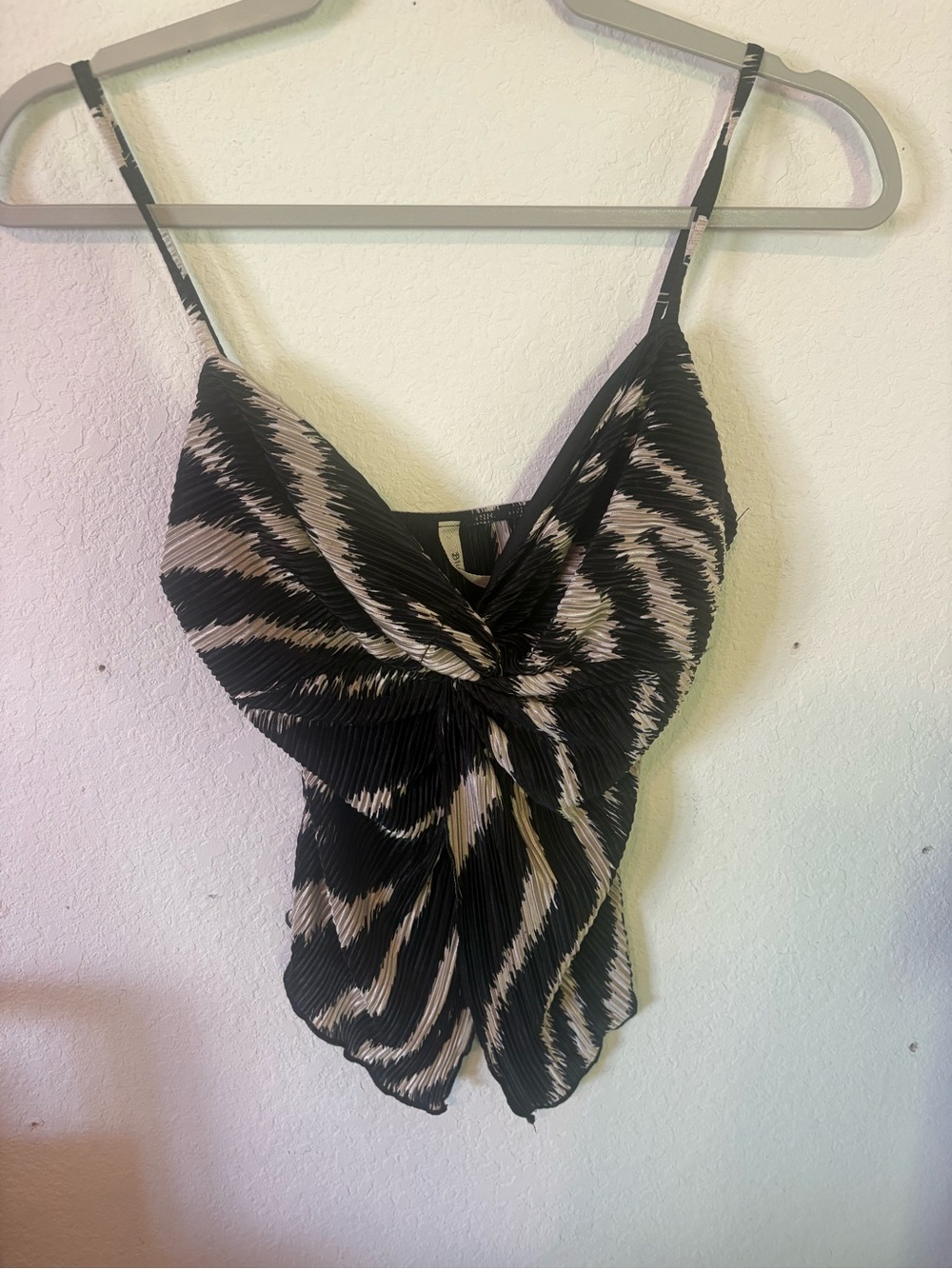 Bluebella Black and Cream Twist-Front Pleated Cami